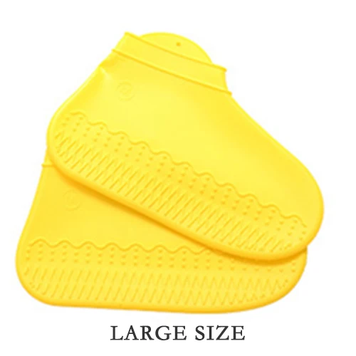 Многоразовые водонепроницаемые бахилы для мотоциклов, велосипедных ботинок, дождевики для обуви для прогулок в ручье дождливой и снежной погоды - Цвет: Yellow (large size)