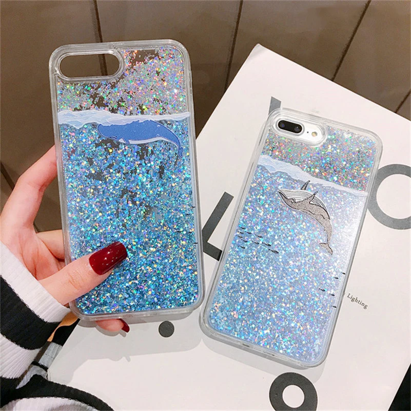 Милый Жидкий чехол с изображением дельфина акулы для Xiao mi Red mi Note7 6 5 Pro 6A 7 5 Plus Y3 mi 9 SE A1 5X 6X A2 8 lite mi x 2 2S