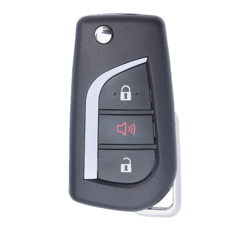 

Keyecu Replacement Folding Flip Remote Car Key Shell Case 3 Buttons TOY43 Blade For Toyota Corolla RAV4