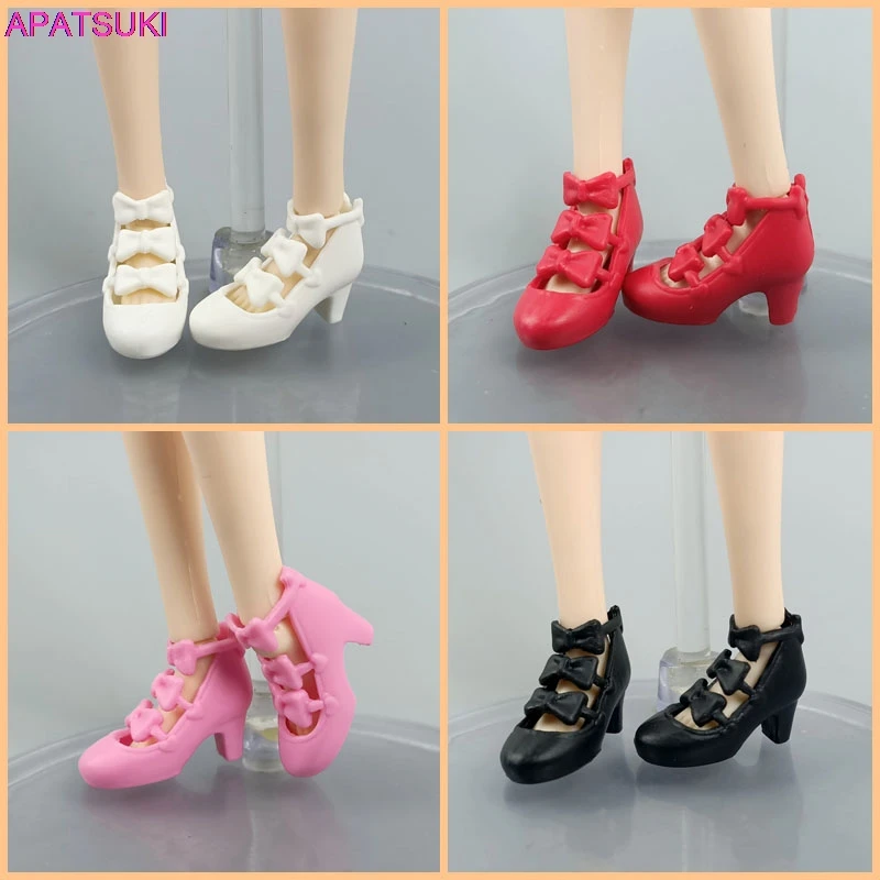 4pairs/lot Princess Bowknot High heel Fashion Doll Shoes for Barbie