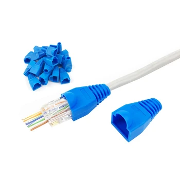 

RJ45 Crimp Tool Pass Through Cat5 Cat5E Cat6 Crimping Tool for RJ45/RJ12 Regular and End-Pass-Through Connectors with 100PCS Con