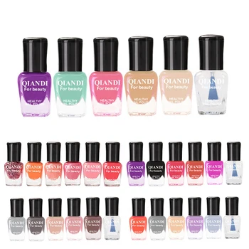 

6PCS/Set Pure Color Nail Polish 30ml Peel Off Water-based Varnish Lacquer Nude Nail Art Polish