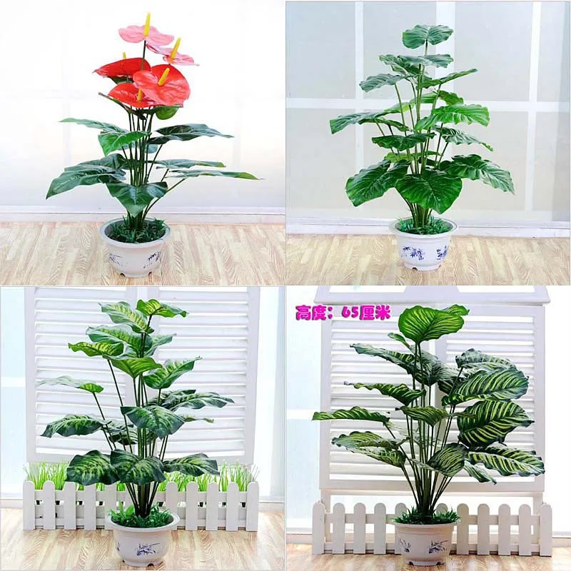

Manufacturers Sale Artificial Plant Floor Ornaments Decoration 18-Piece Leaf Anthurium Andraeanum Lind Evergreen Simulation Bons