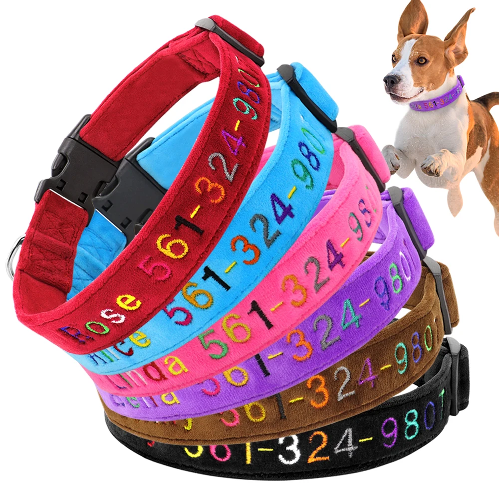 Dog Accessories Collar Personalized Embroidered Dog Collars Soft Padded