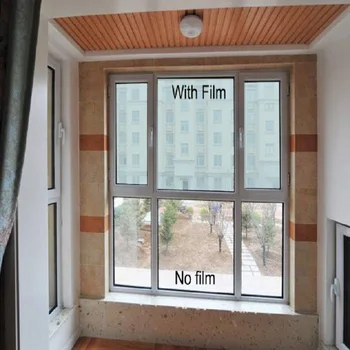 

SUNICE 75% VLT Building Window Tint Light Blue Tint for Hotel Window Sun Protector Ceramic Film for Home Office 90cmX500cm