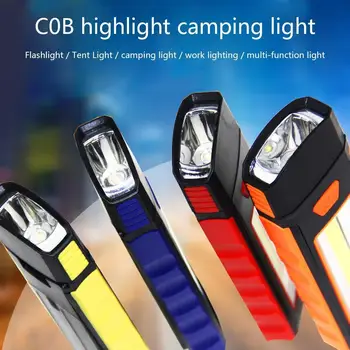 

Portable COB LED Work Light Magnetic Flashlight Folding Light Mini Degree Camping Lamp Outdoor 360 Hanging Rotation Hook V8G5
