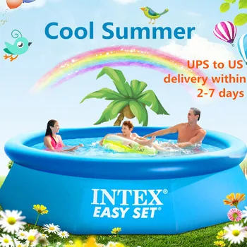 INTEX-piscina inflable para adultos, piscina grande familiar, estanque de peces plegable