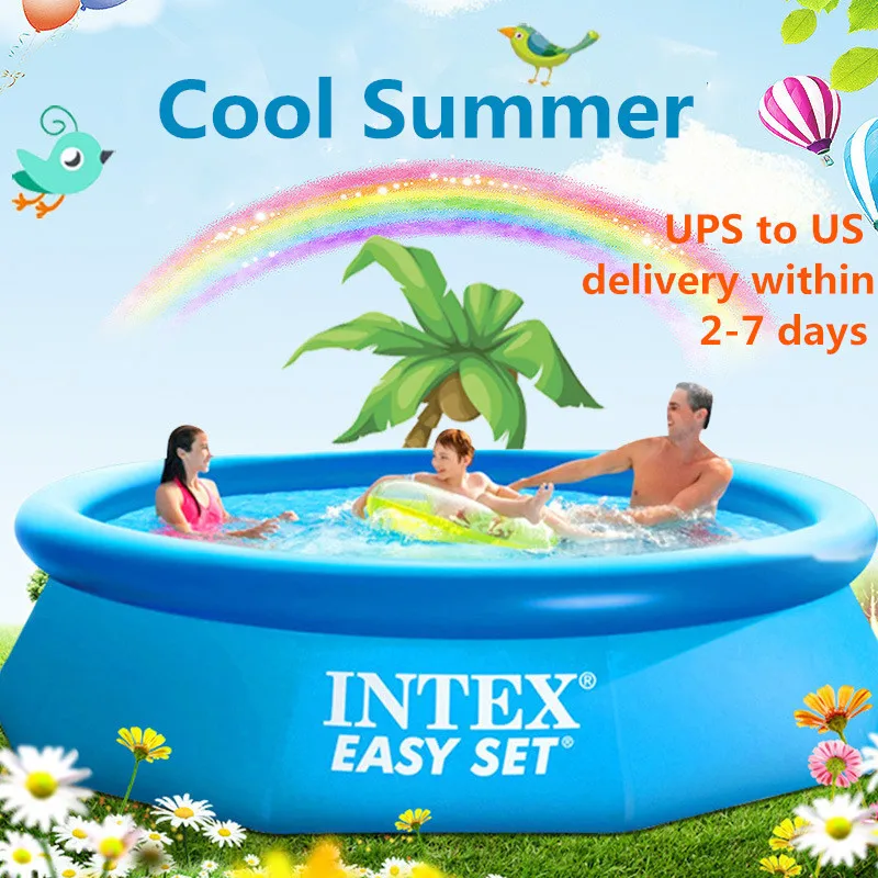 Большой семейный надувной бассейн INTEX для взрослых большой утолщенный детский