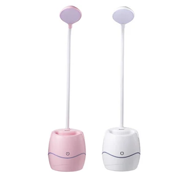 

Desk Lamp with Pen Holder USB Eye Protection LED Press with Small Fan