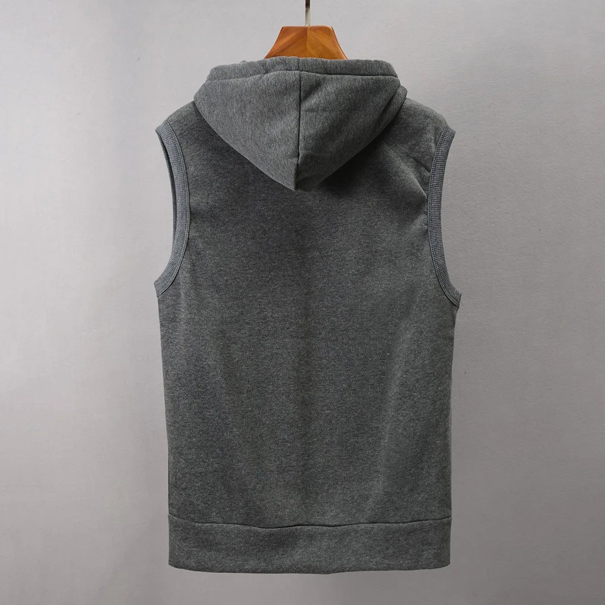 Autumn Clothing Men's Hooded Solid Color Waistcoat Men Zipper Casual Slim Fit Sleeveless Hoodie Men'S Wear A36