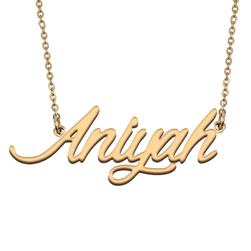 Aniyah Custom Name Necklace Customized Pendant Choker Personalized Jewelry Gift for Women Girls Friend Christmas Present personalized animals metal bookmarks custom dog photo bookmark pet picture book page marker straight ruler gift for friend