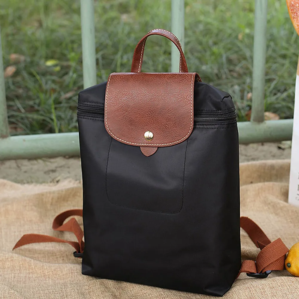 

Leisure Travel Nylon Zipper Bag Student Backpack Folding Bag Shoulder Bag Girls Kids Multi-Function Female Racksack #R20