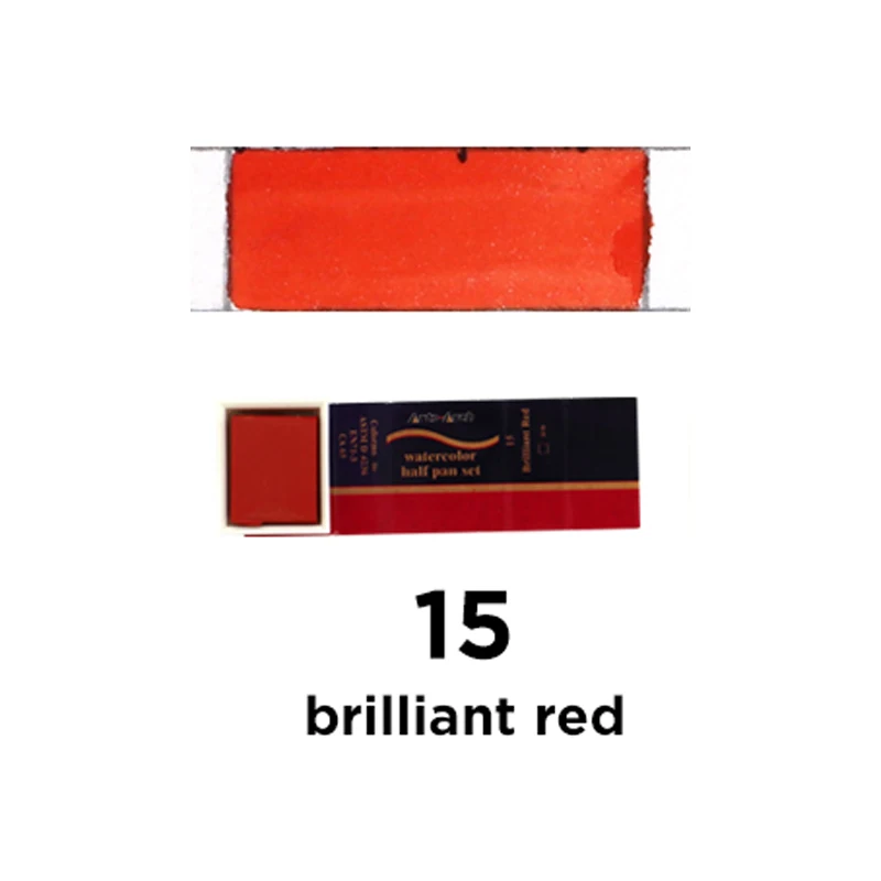 Brilliant Red-15 SeamiArt, 24 цвета, одноцветные, акварельные, пигментные, полупанельные, акварельные краски для художника, рисование, товары для рукоделия - Цвет: Brilliant Red-15