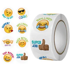 8 Types Expression Toys Smiling Face Stickers Teachers Children Reward Labels Sealing Paste 500 Pcs/Volume stationery