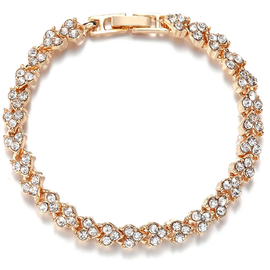 Римский браслет для женщин Европейский и американский Pulsera модный простой Блестящий инкрустированный цирконием Кристалл Модные ювелирные изделия Новинка Лидер продаж