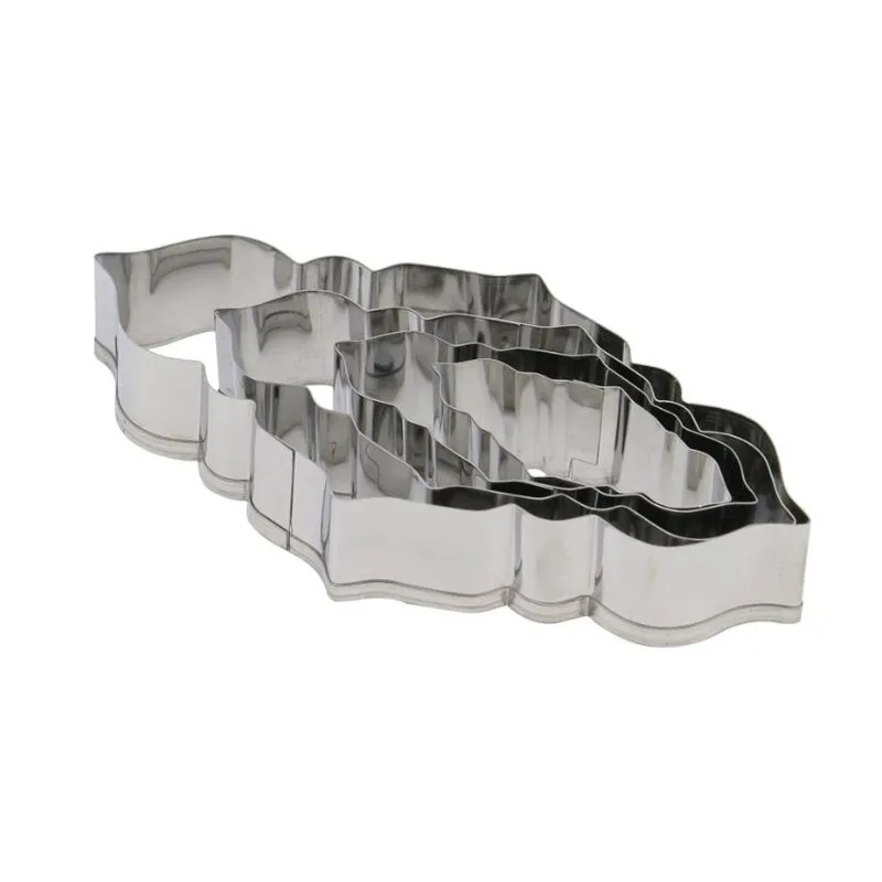 4PCS Blessing Frame Cookie Cutter cookie cutter cookie mould cookie printing mold baking mold Stainless Steel Biscuit Cookie Cutter Wedding Cake Mould Sugarcraft Baking Pastry Decorating DIY Tool