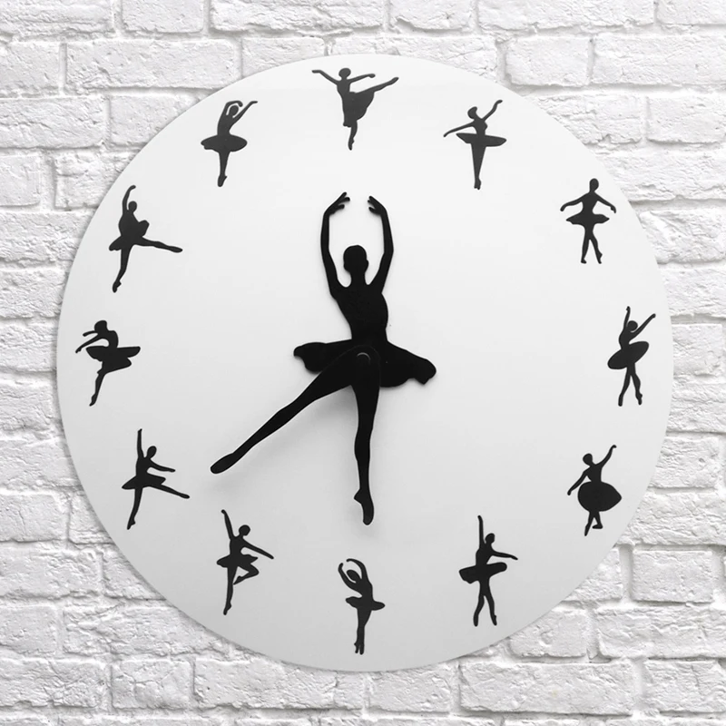 Время балета настенные часы балерина танцовщица балета декоративные часы настенные часы девушки комната танцы студия Декор балетные танцовщицы подарок