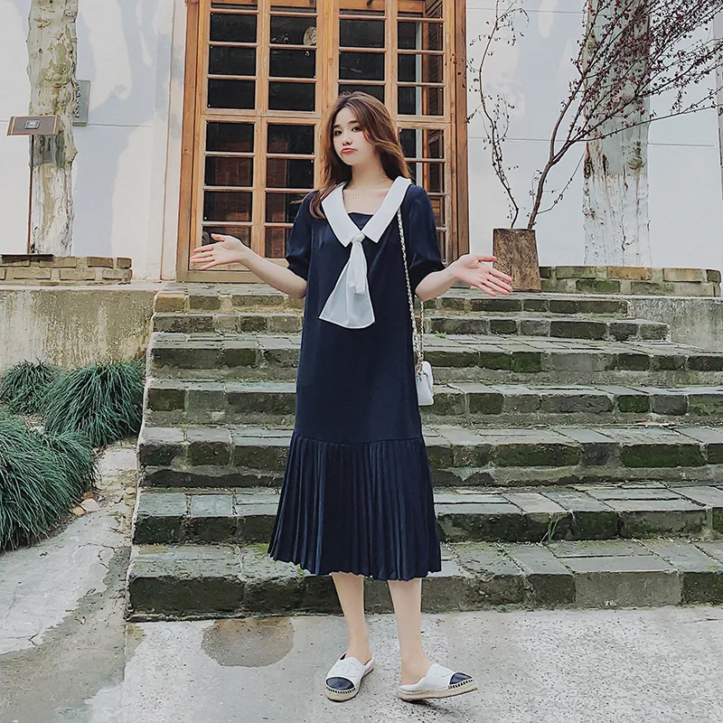 

Dress Summer Long Skirts French fu gu qun over-the-Knee Very Fairy College Style Long Wisdom Smoked Immortal MORI Series Fairy S
