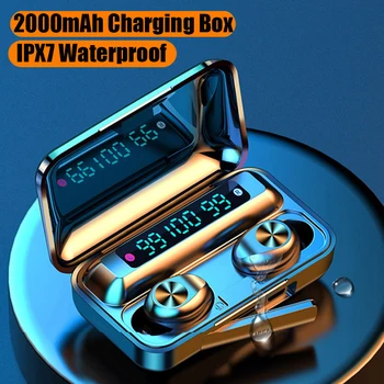 

TWS Bluetooth 5.0 Earphones HIFI Sports Waterproof Wireless Headphones With 2200mAh Charging Box For iPhone Android Mini Earbuds