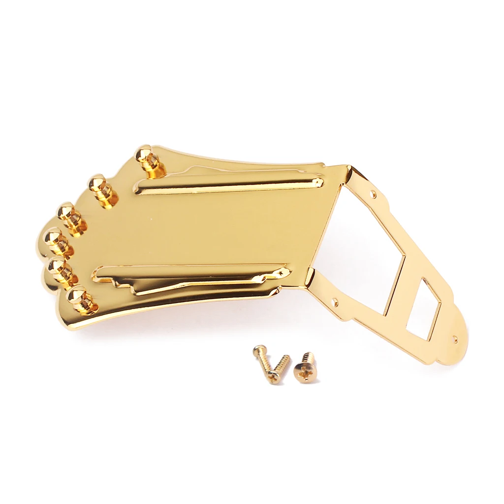 Golden Jazz Guitar String Tailpiece Bridge for Hollowbody Archtop Guitar Luthier Supply