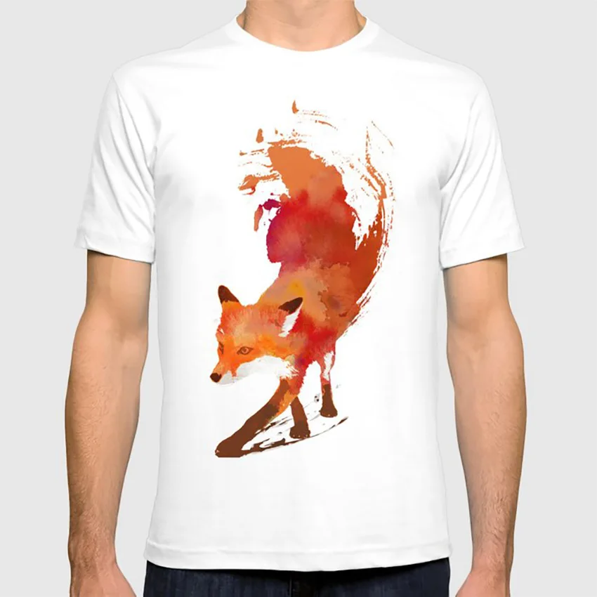 Vulpes vulpes футболка Животные Природа графический дизайн брызги красный