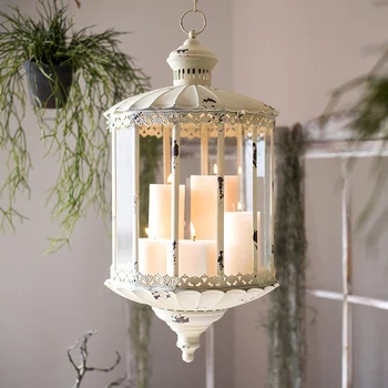 

Glamour Outdoor Candle Holder Glass Retro Advent Windproof Nordic Romantic Candle Holder Hanging Swieczniki Candle Stands JJ60ZT