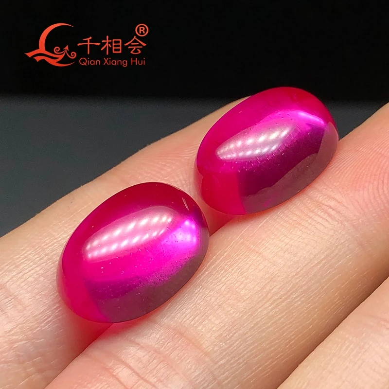 6*8mm to 20*30mm oval shape flat back cabochon lab grown ruby
