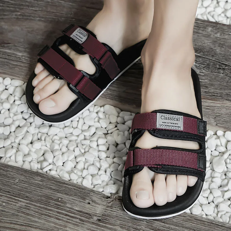 

New 2019 Summer EVA Massage Fashion Sandals Beach Slippers For Mens Flip Flops Casual Patchwork Breathable Men Sandalias Hombre