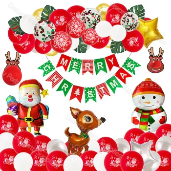 

Christmas Balloons Garland Arch Santa Claus Elk Foil Balloons New Year Party Decorations Party Inflatable Helium Ballon Kids Toy