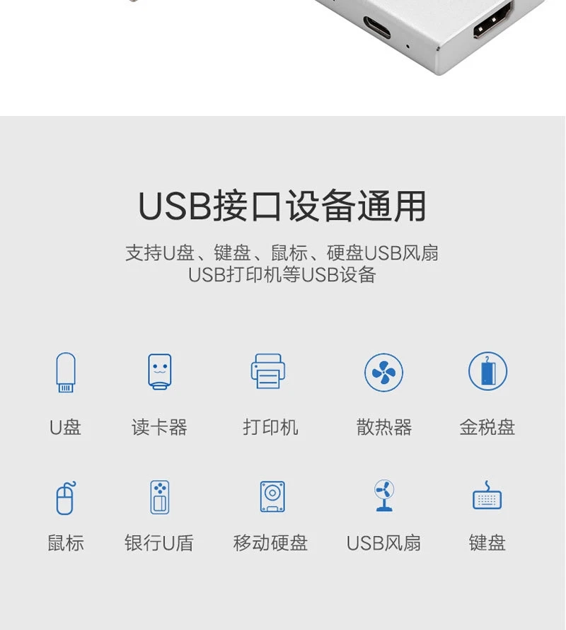 Тип-c к hdmi 7в1 многофункциональный конвертер TFSD кард-ридер HUB3.0 адаптер док-станции