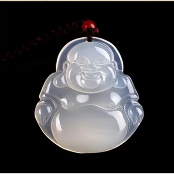 

High Quality Natural White Stone Buddha Necklace Pendant Stone Buddha Lucky Pendant