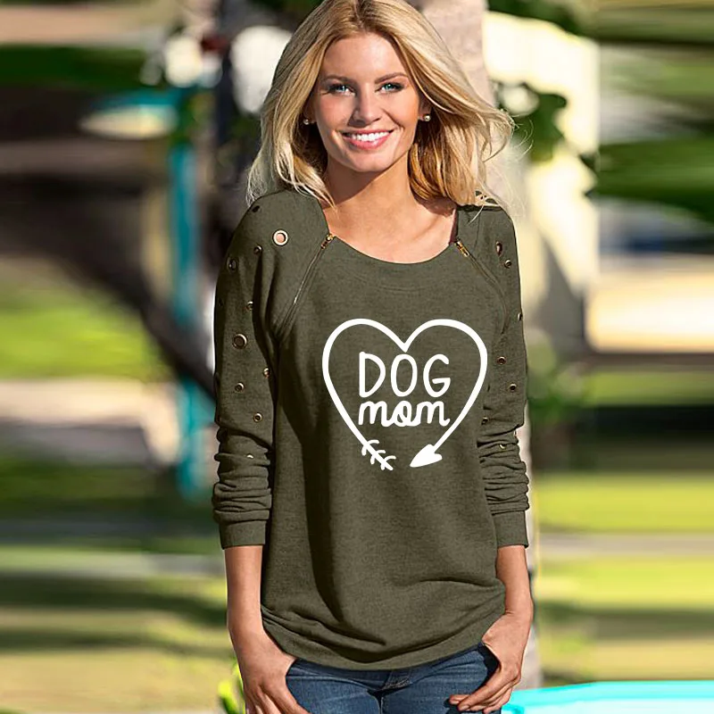Женские кавай топы милые хлопковые Hollowee LOVE DOG MOM с буквенным принтом топы футболки женские футболки модная Корейская футболка с карманами