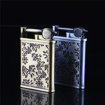 

Personality Stainless Steel Carving Gas Cigarette Lighter Old Style Men Smoking Lighter Tobacco Butane Torch Military Lighter