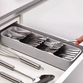 

Plastic Knife Block Holder Drawer Knives Forks Spoons Storage Rack Knife Stand Cabinet Tray Kitchen Cultery Organizer