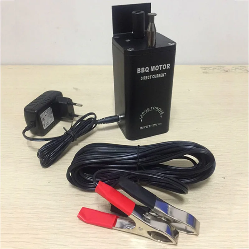 

12V DC Grill Motor Oven Motor not regulated FD609C with 1 motor, 1 adapter, 1 fish clip line Electric Oven 20 rpm Rotisserie
