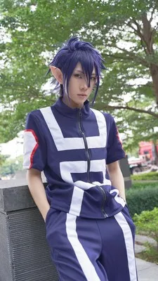 My Hero Academy Amajiki Tamaki, парики для косплея, высокотемпературное волокно, синтетические волосы, Синий Фиолетовый, короткие волосы+ сетка для волос