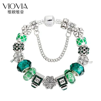 

Nice Delicacy Clover New Style DIY Forest Diamond Set Coloured Glaze Beaded Perfume Bottle Beaded Jewelry Bangle Bracelet