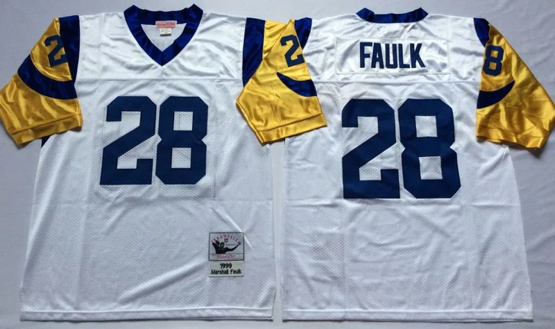 Красный Stitiched, Los Angel, Jack Youngblood, Eric, Marshall Faulk, Kurt Warner, Throwback для мужчин Джерси - Цвет: Красный