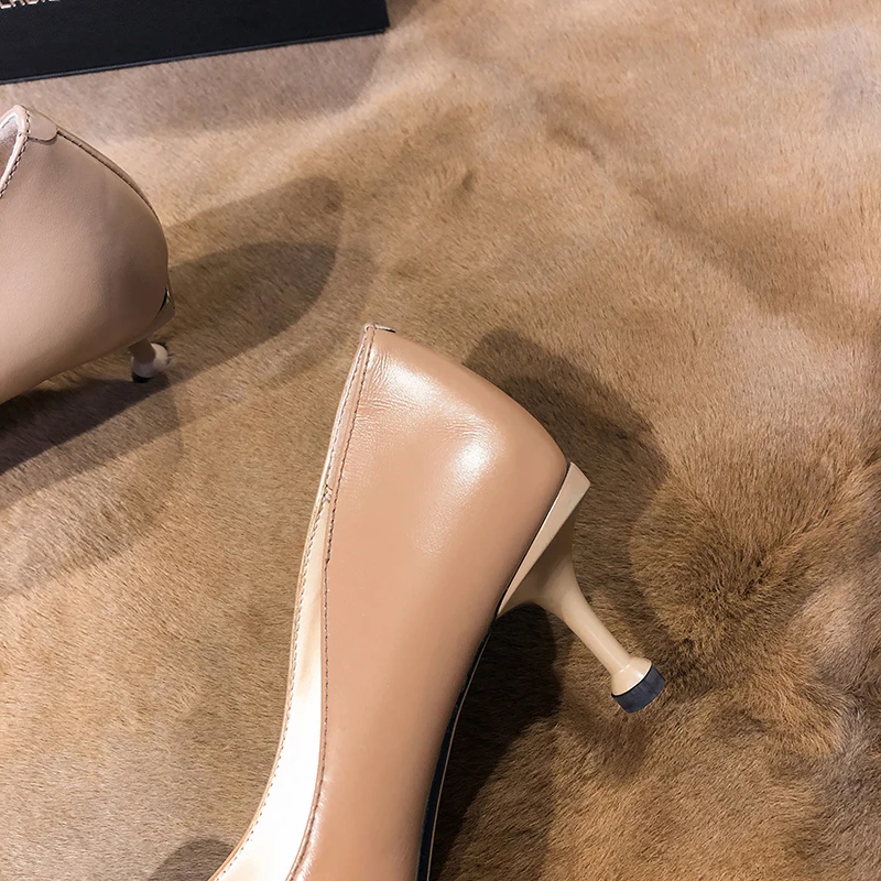 Chaussures femme; обувь на высоком каблуке; женские туфли-лодочки из натуральной кожи; простая и элегантная новая весенняя Офисная Женская обувь; zapatos mujer