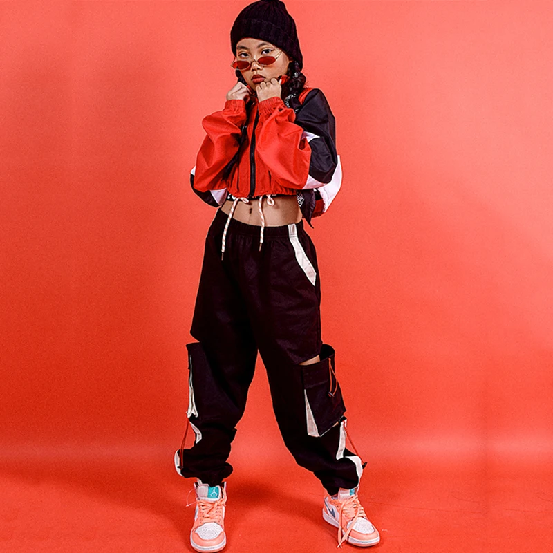 Танцевальные костюмы в стиле хип-хоп для девочек Детская уличная одежда джазовых