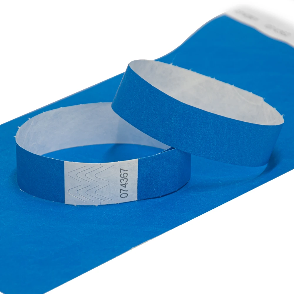 Solid Light Blue Color 3/4 inch Tyvek Wristbands Suitable for Parties Events 500 piece