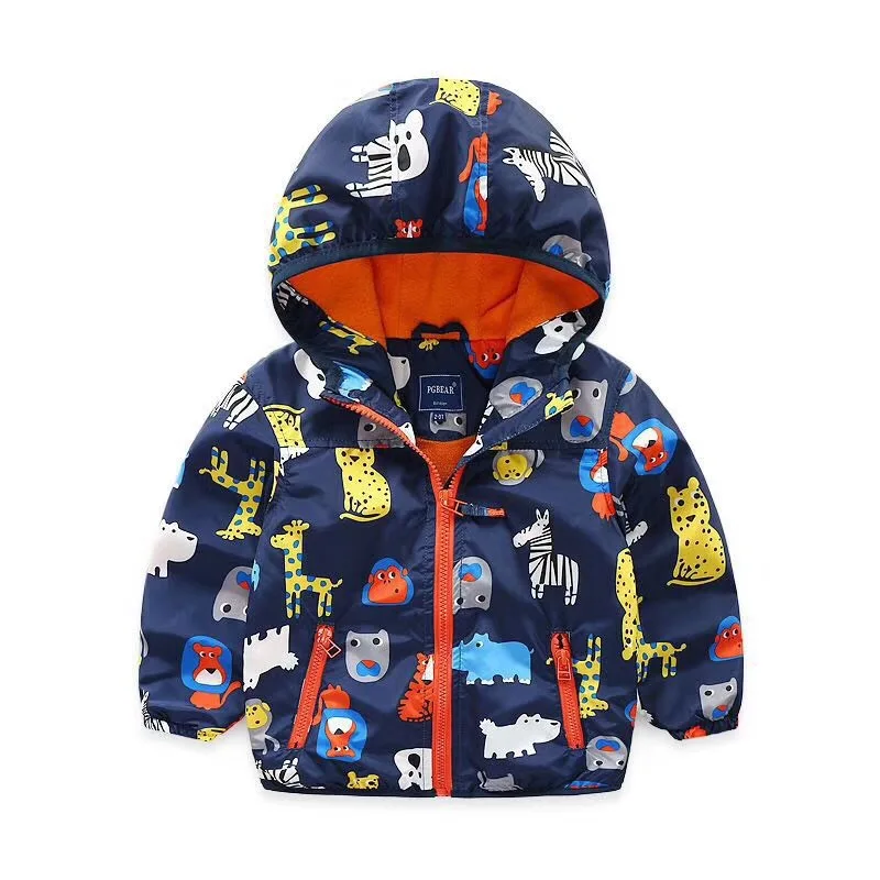 

Spring And Autumn New Style Men And Women Children Printed Hooded Light Jacket Children Cartoon Packable Wind Coat