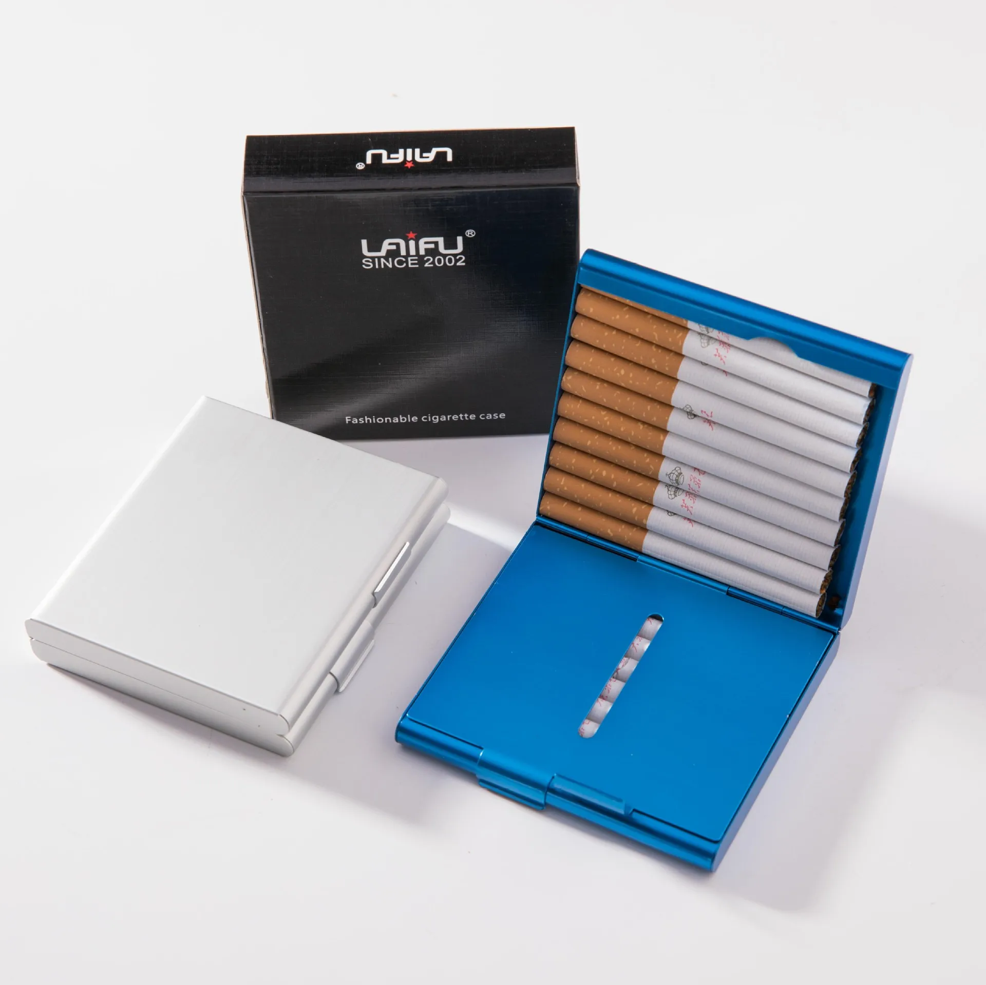 

Portable Metal Cigarette Case Folio Smoke Clip 20 Sticks Creative Metal Cigarette Case Men Gadgets Lighter Accessories