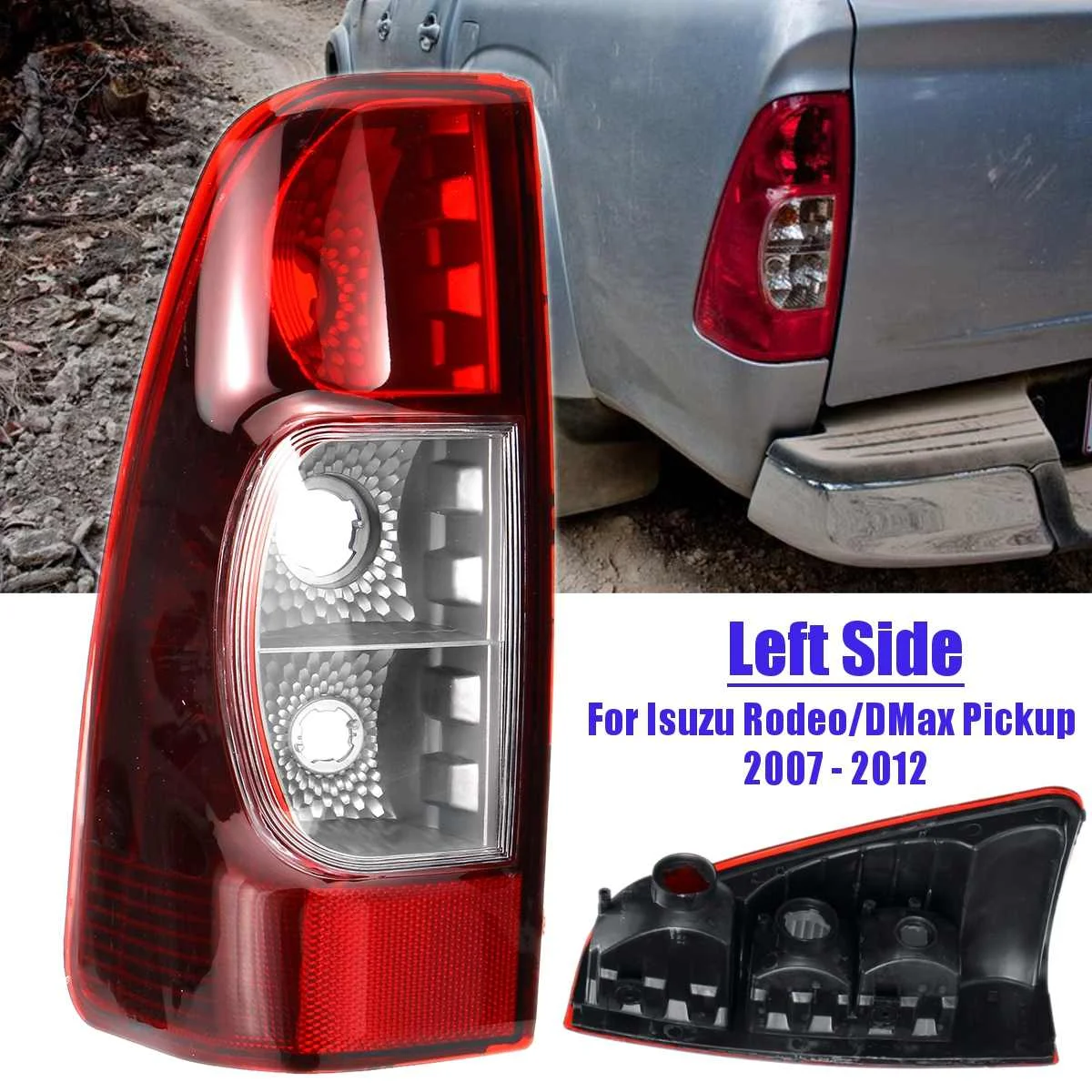 Для Isuzu Rodeo DMax звукосниматель 2007 2008 2009 2010 2011 2012 1 пара задних фар для автомобиля задние противотуманные стоп-сигналы Drl - Цвет: Left Side