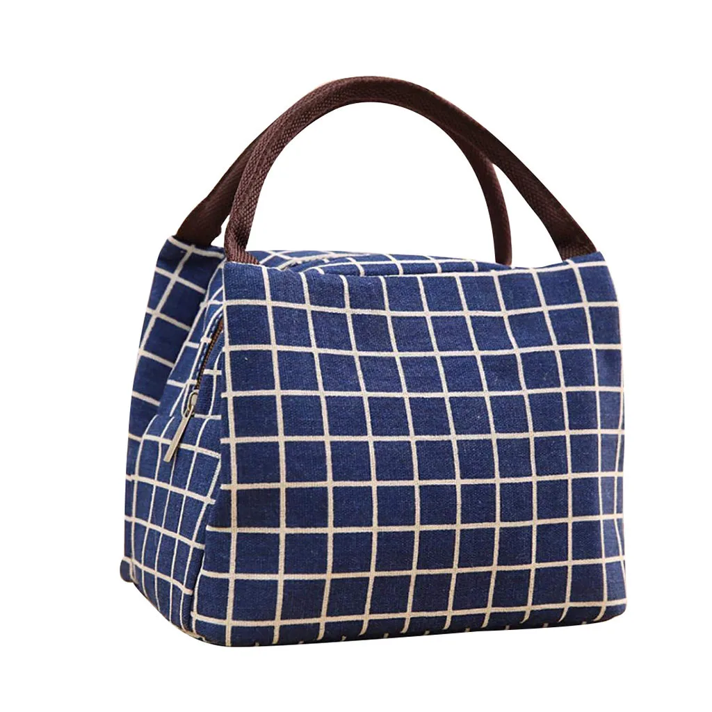 

OCARDIAN lunch bag thermal bag caixa termica heated food containers Fashion Plaid Creative Lunch Box Lunchs Cooler G0802#10