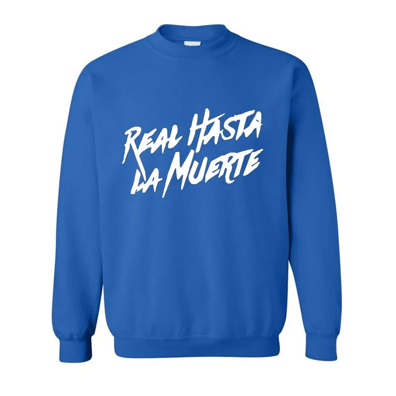 Blue Anuel AA Album Real Hasta La Muerte толстовка с капюшоном для мужчин и женщин осень-зима с длинным рукавом флисовая Толстовка пуловер спортивный джемпер - Цвет: Blue