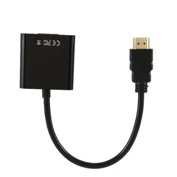 

1080P Active HDMI to VGA Adapter Video Converter Male to Female with Micro USB and 3.5mm Audio Port Cable