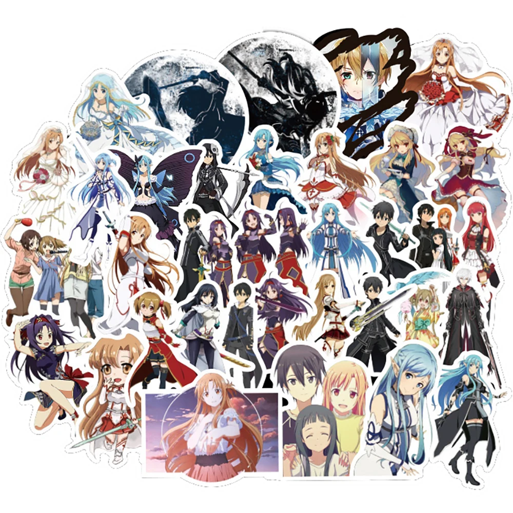 

10/30/50PCS Anime Sword Art Online Stickers for Children DIY Skateboard Fridge Guitar Motorcycle Laptop Luggage Cool Stickers