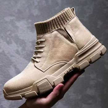 

Mhysa 2019 autumn winter Martins boots men new British frock boots trend Comfortable suede high boots men shoes Ankle boots