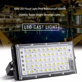 

New 50W RGB LED Flood Light IP66 Waterproof 220V Spotlight Outdoor Garden Lighting Led Reflector Cast light Floodlights